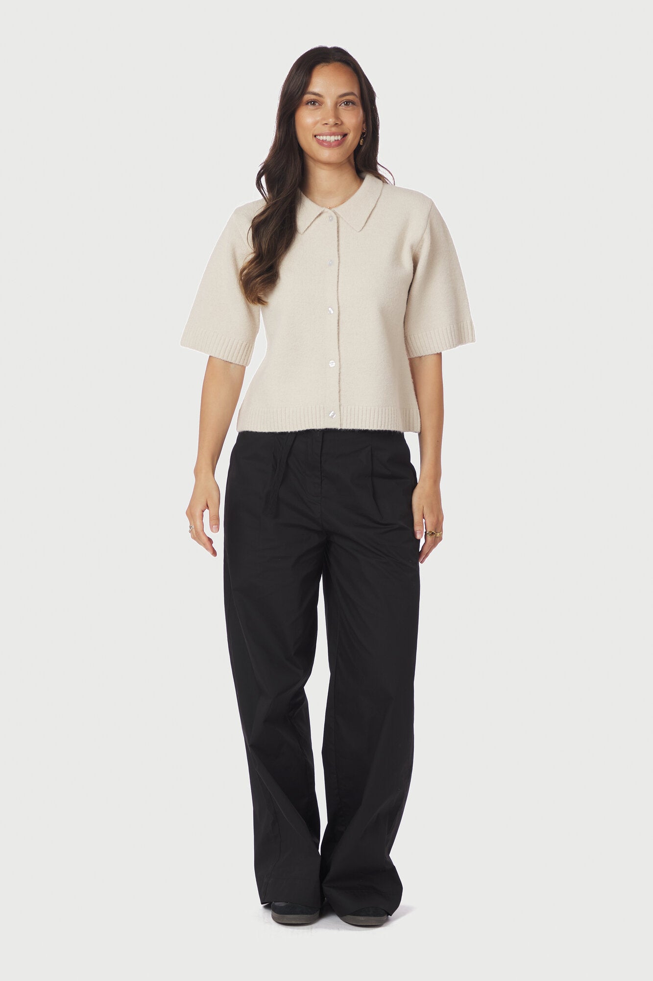 Cunna strikket polotrøje - Ivory